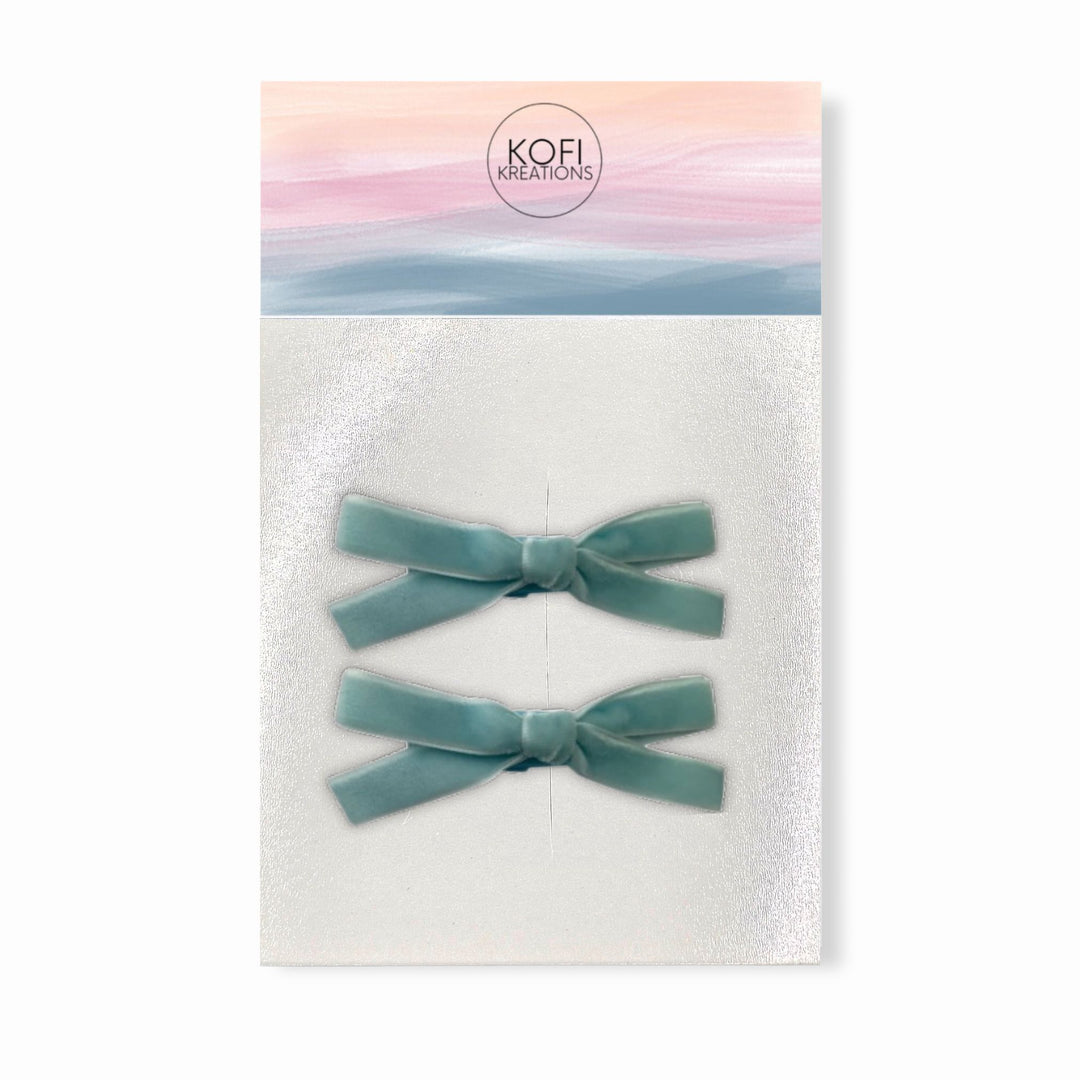 Small Velvet | Pigtail Hair Bows