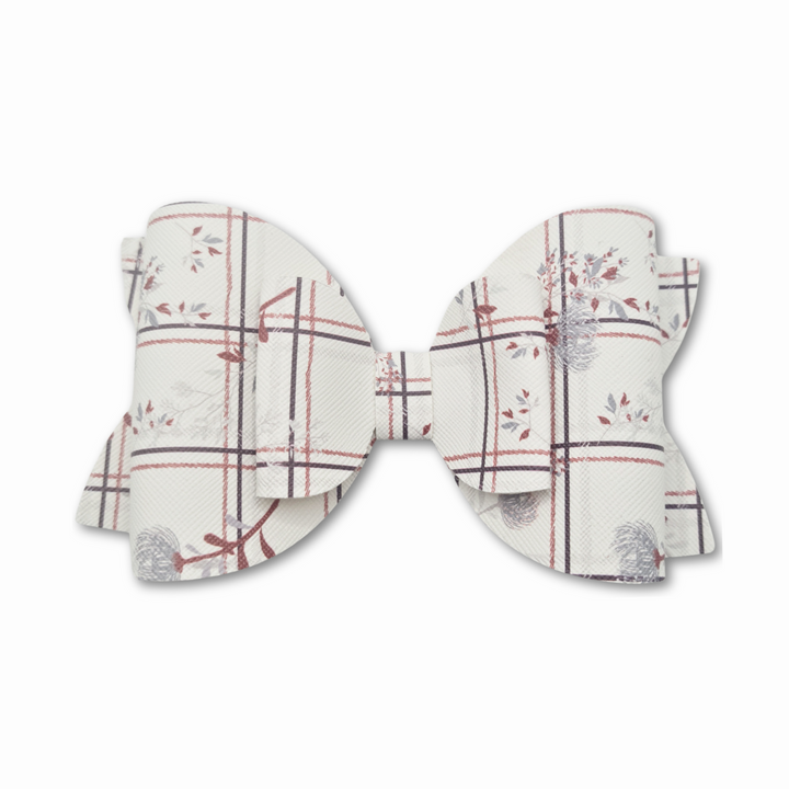 Plaid | Flower Josie Faux Leather Hair Bow