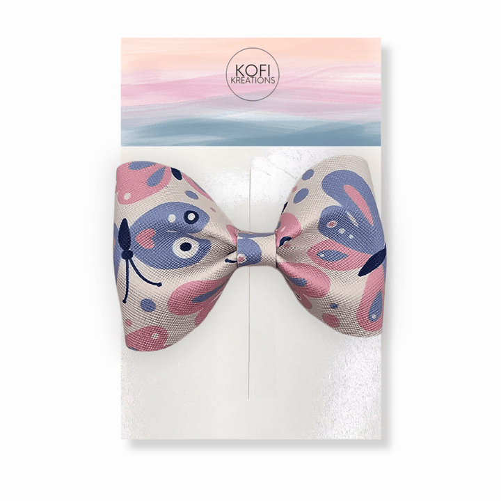 Lavender-Pink Butterfly Pinch Hair Bow