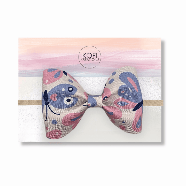 Lavender-Pink Butterfly Pinch Hair Bow