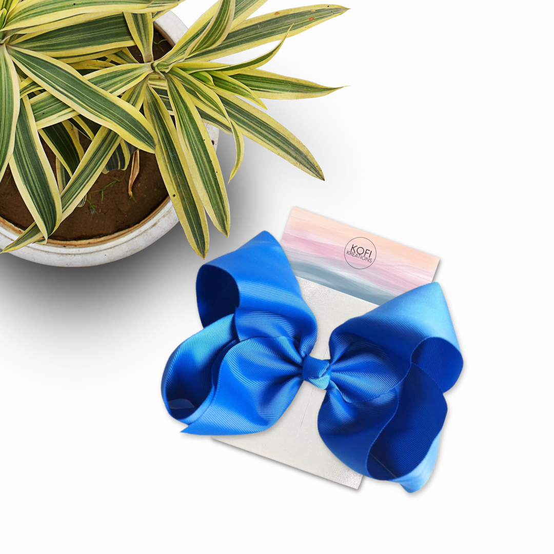 Blue | Grosgrain Ribbon Hair Bow
