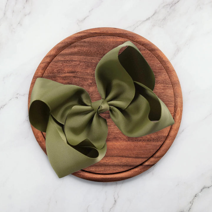 Olive | Grosgrain Ribbon Hair Bow