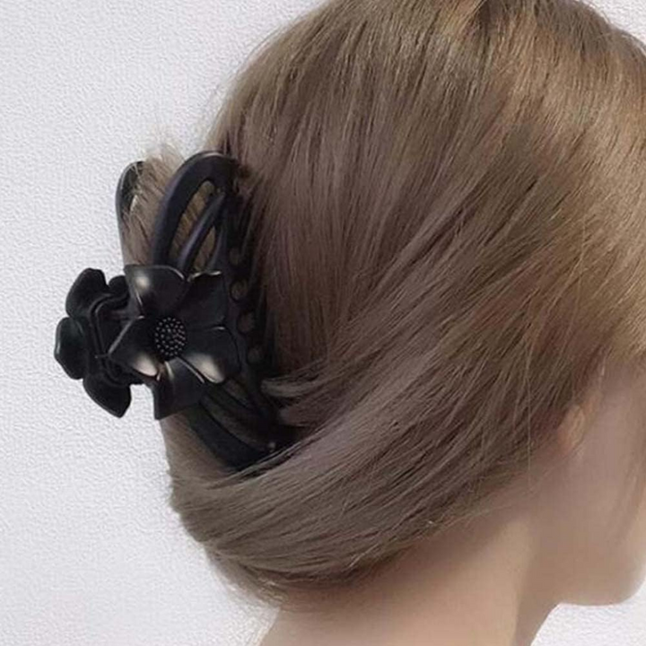 Brown Lotus Flower Hair Claw Clip