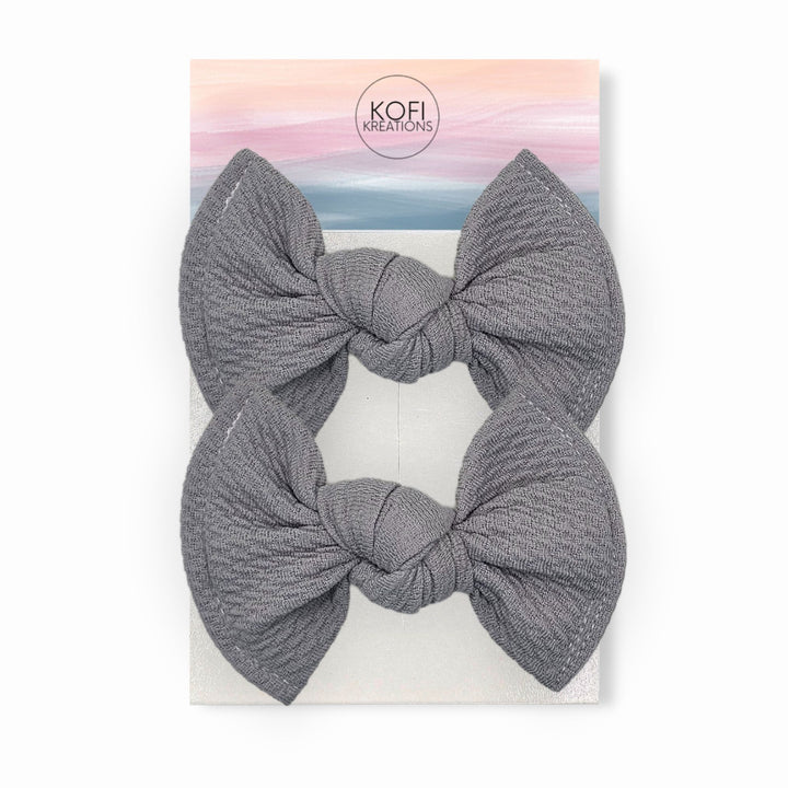 Gray Knot Hair Bows