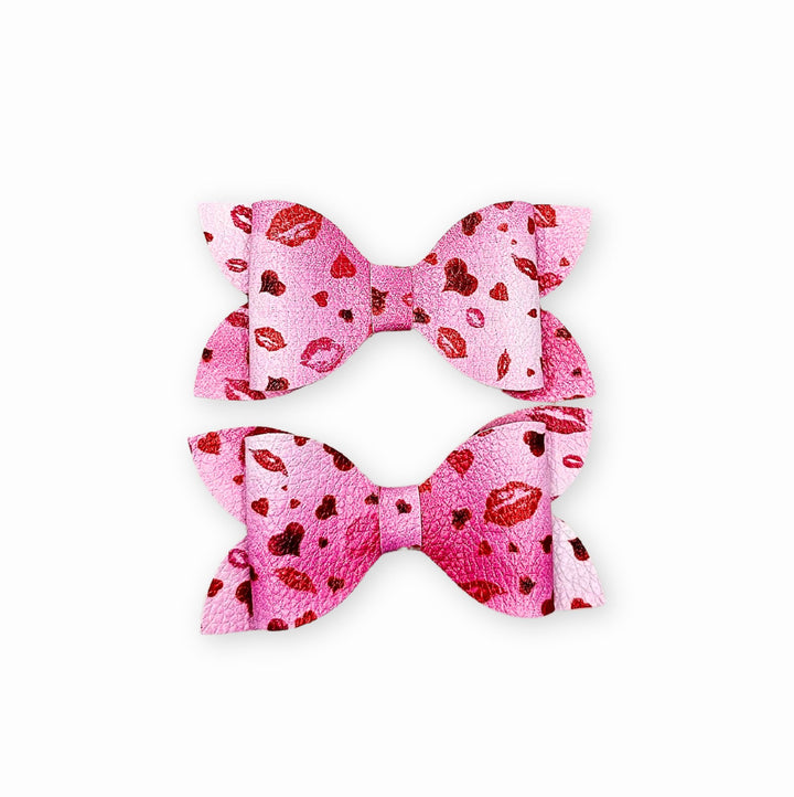 Luna - A Million Kisses Faux Leather Hair Bow Set