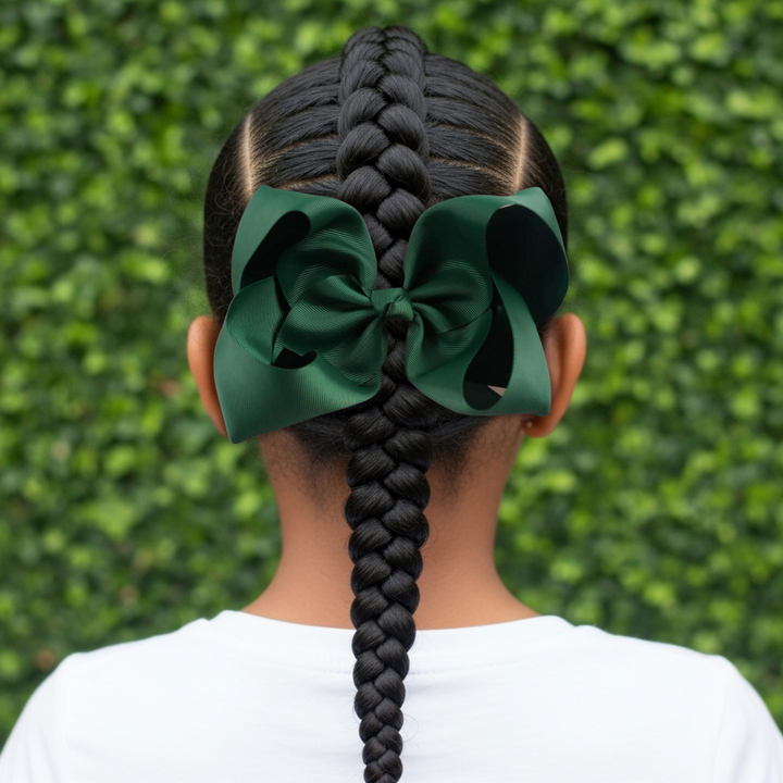 Dark Green | Grosgrain Ribbon Hair Bow