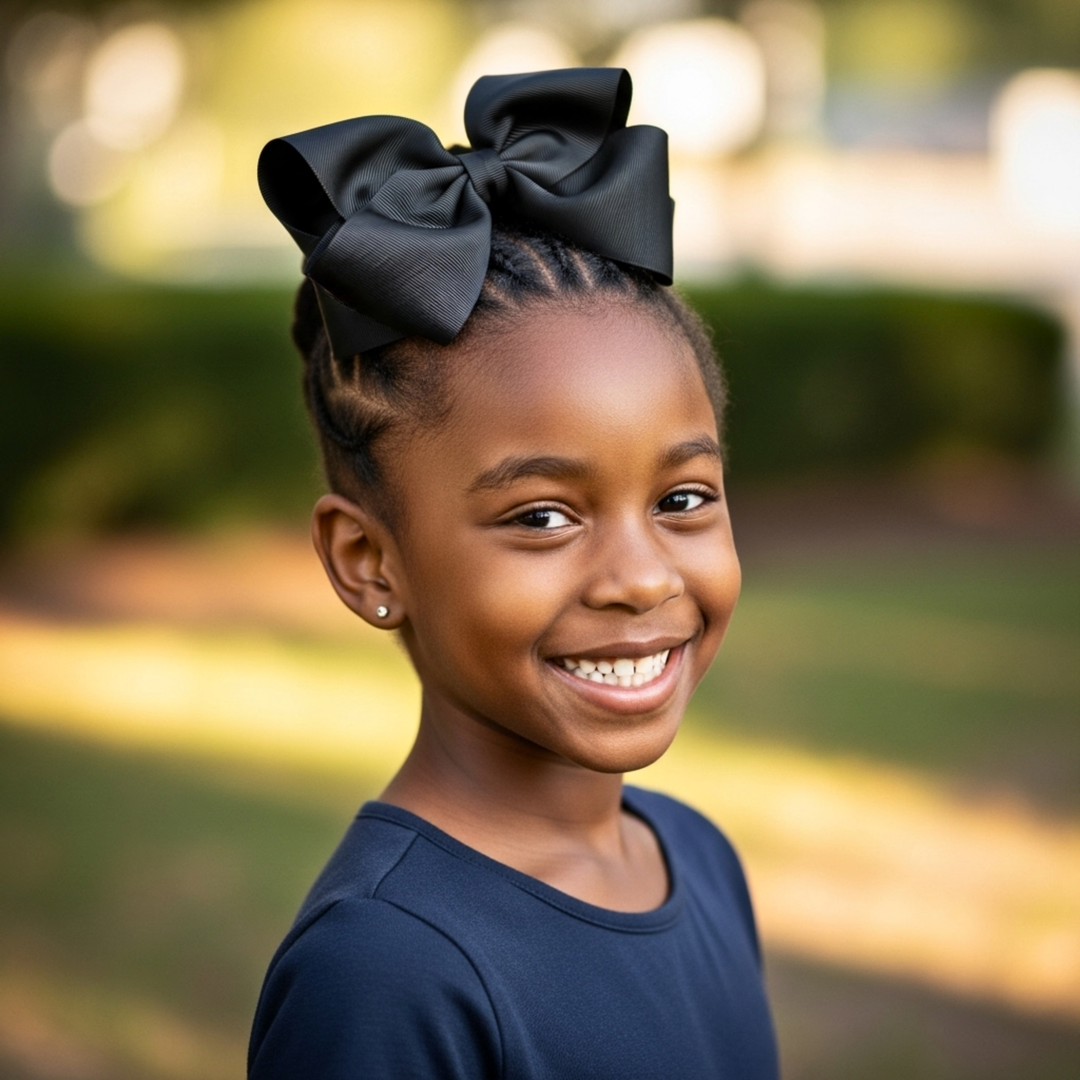 Black | Grosgrain Ribbon Hair Bow