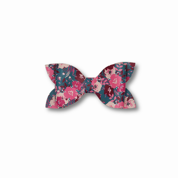 Luna | Spring Flower Faux Leather Hair Bows