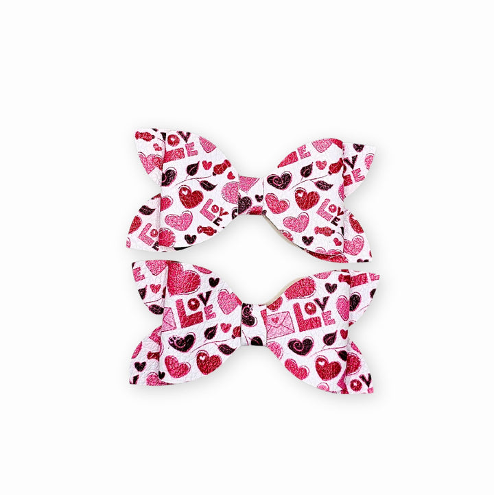 Luna - Love You Much Faux Leather Hair Bow Set