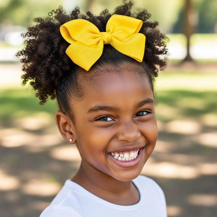 Yellow | Grosgrain Ribbon Hair Bow