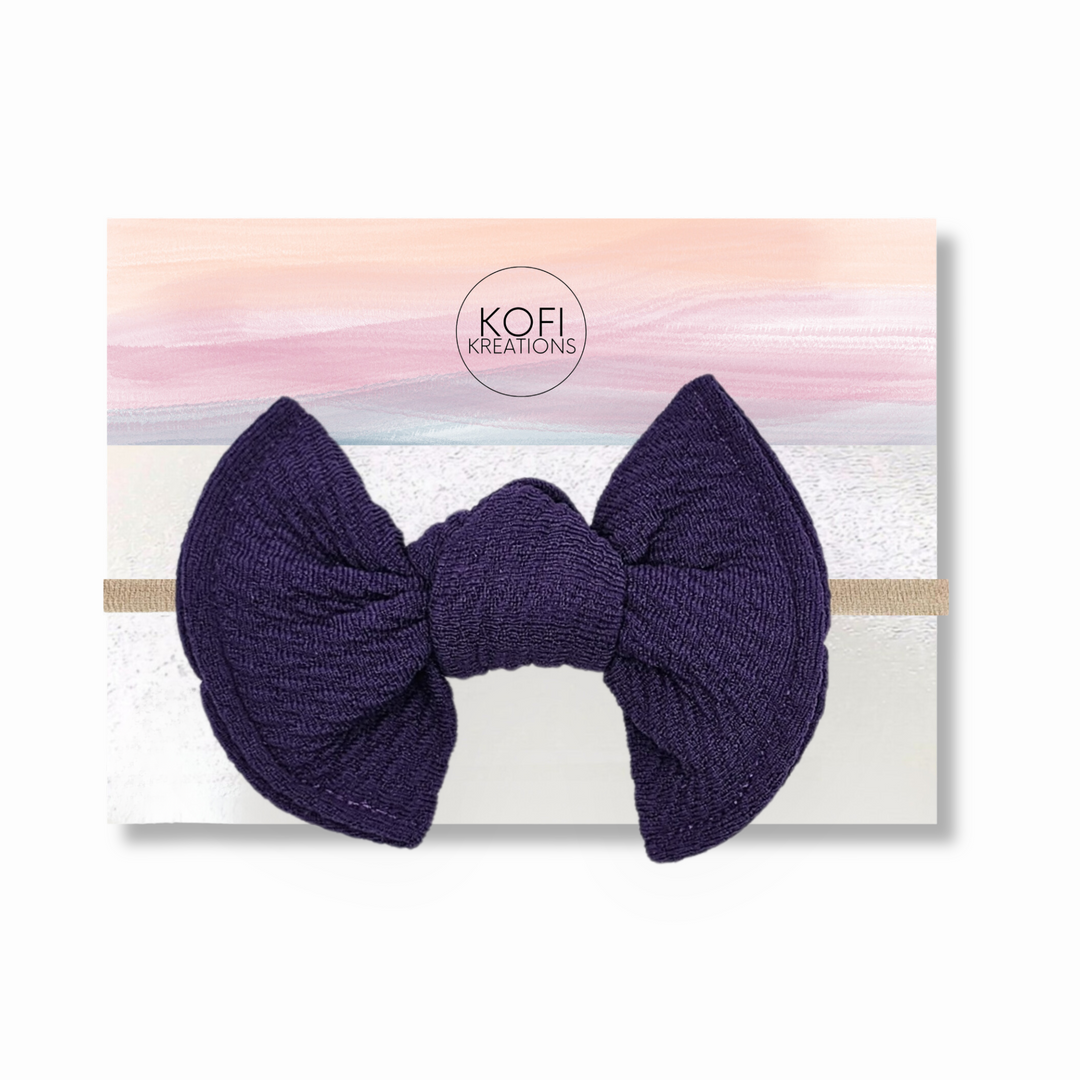 Purple Knot Hair Bows