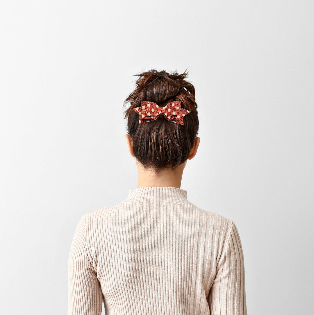 Pepperdine - Pink Hearts Valentine Glitter Hair Bow