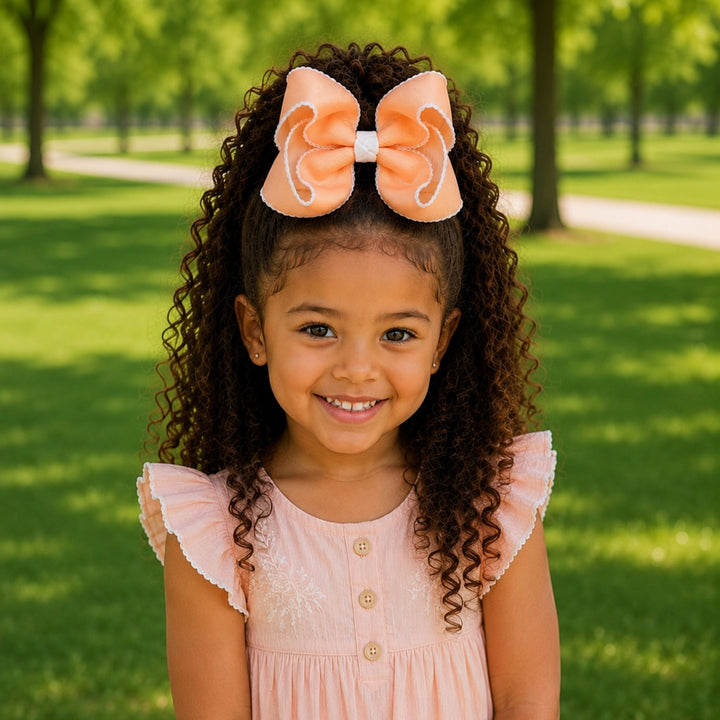 Apricot Charm | Moonstitch Hair Bow