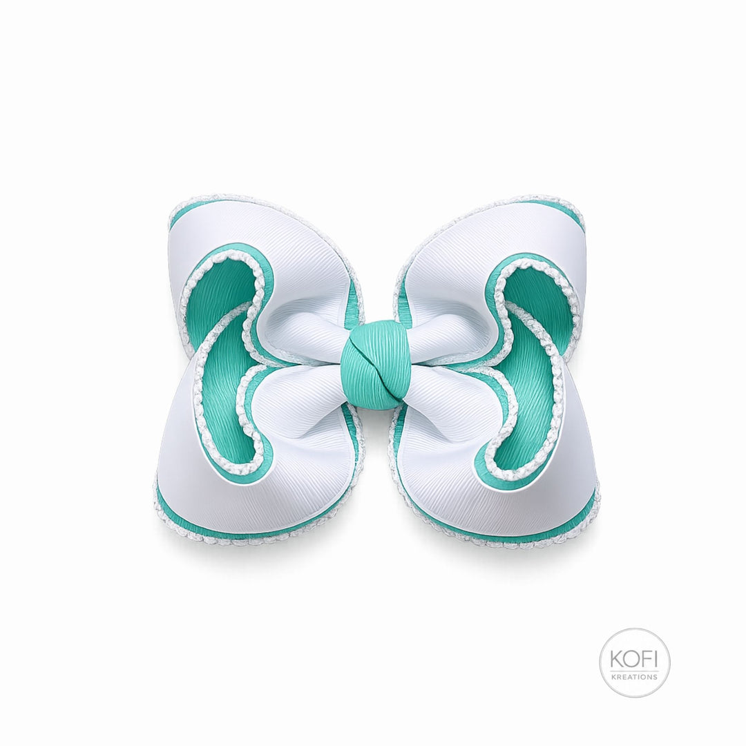 Aqua Glow | Moonstitch Hair Bow