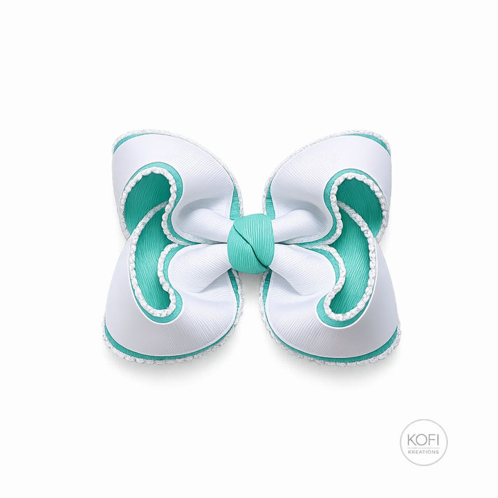 Aqua Glow | Moonstitch Hair Bow