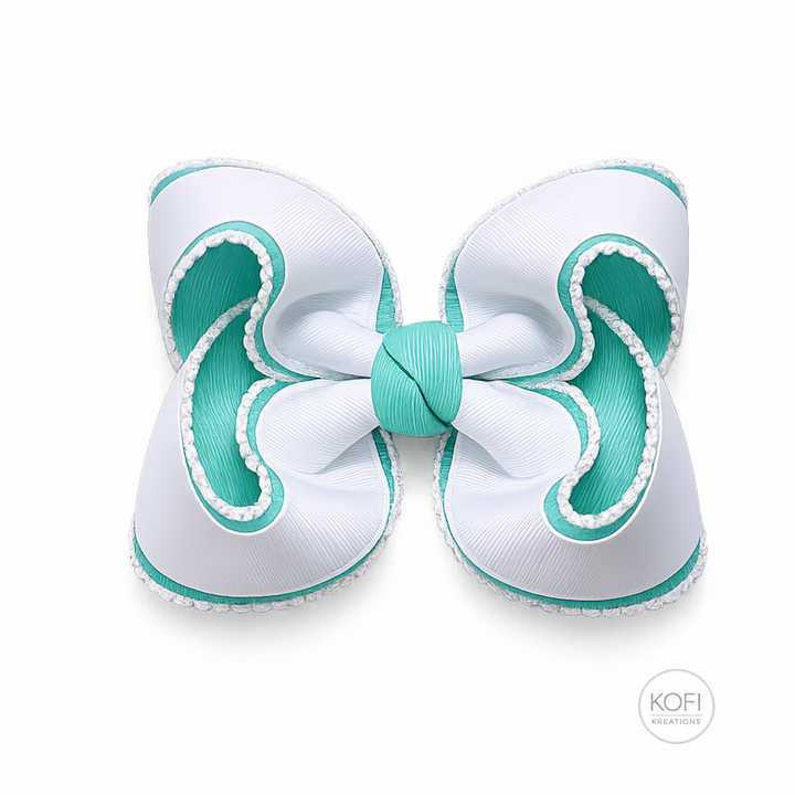 Aqua Glow | Moonstitch Hair Bow