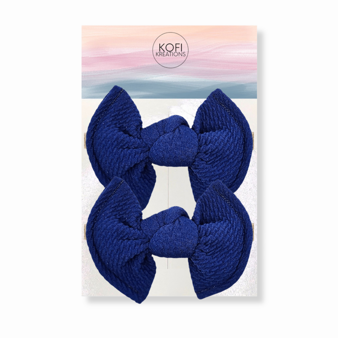 Blue Knot Hair Bows