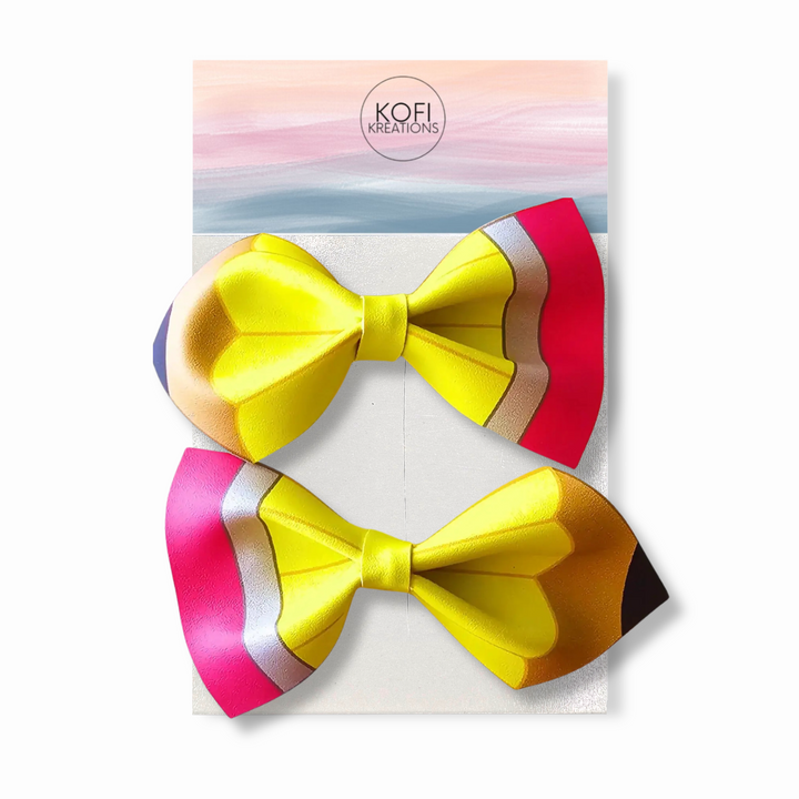 Pencil | Faux Leather Hair Bow
