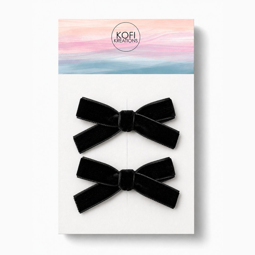 Small Velvet | Pigtail Hair Bows