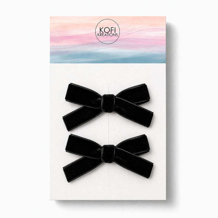 Small Velvet | Pigtail Hair Bows