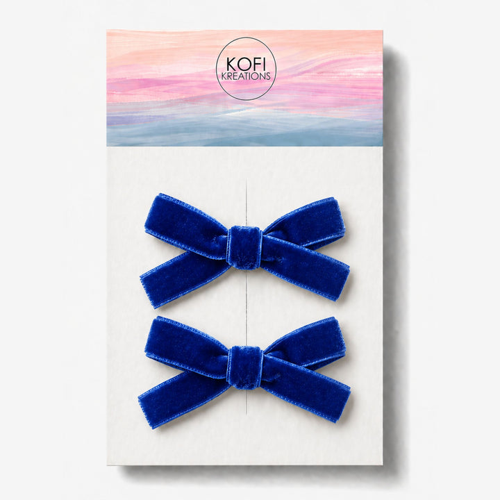 Small Velvet | Pigtail Hair Bows