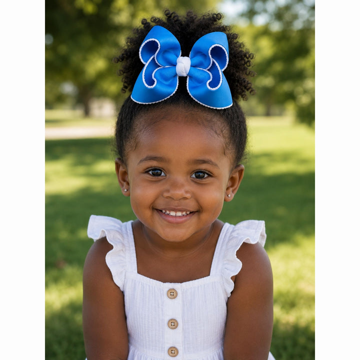 Blue Skies | Moonstitch Hair Bow
