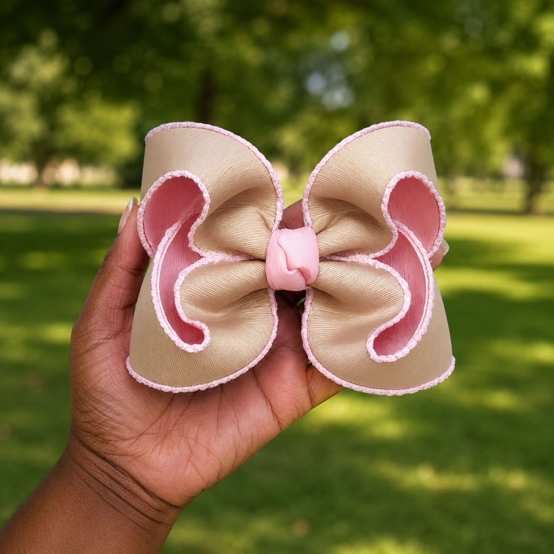 Latte Cream | Moonstitch Hair Bow