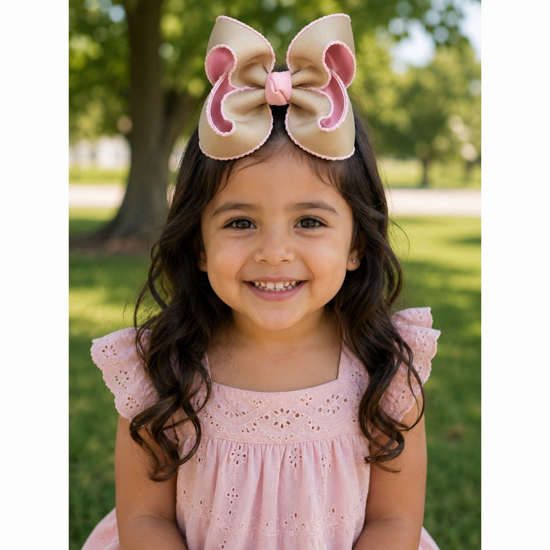 Latte Cream | Moonstitch Hair Bow