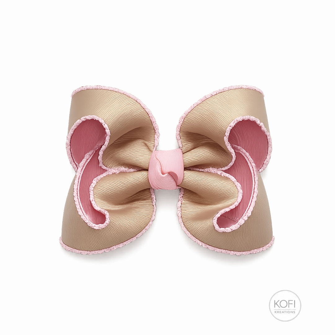 Latte Cream | Moonstitch Hair Bow