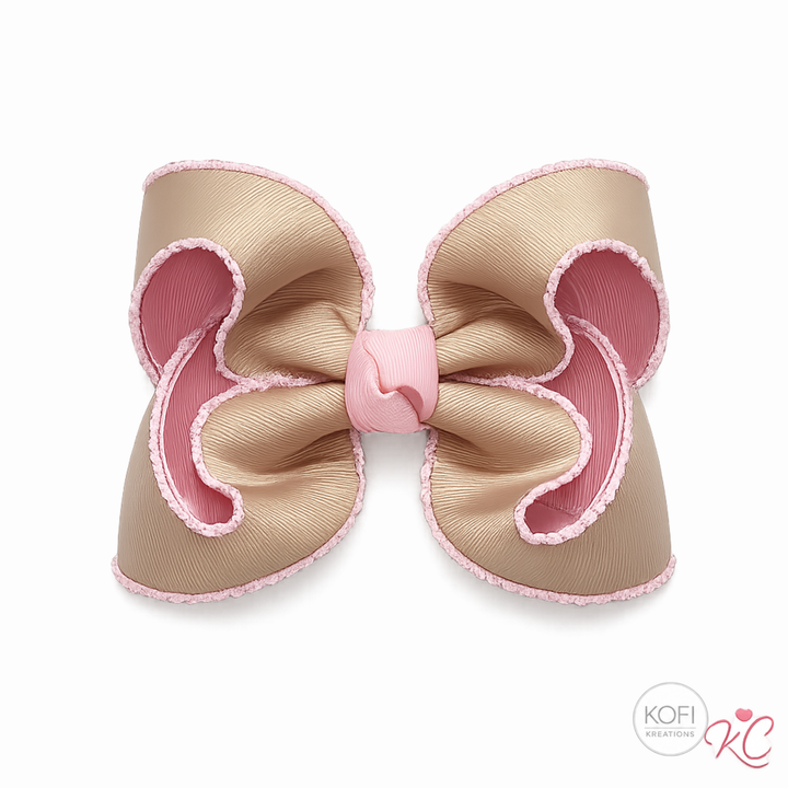 Latte Cream | Moonstitch Hair Bow