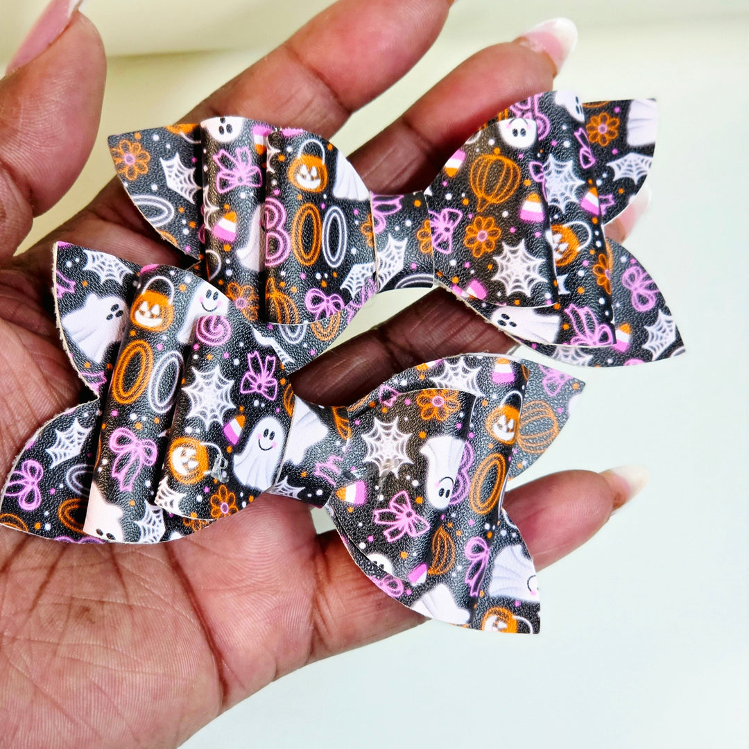 Boo Bash | Faux Leather Hair Bow