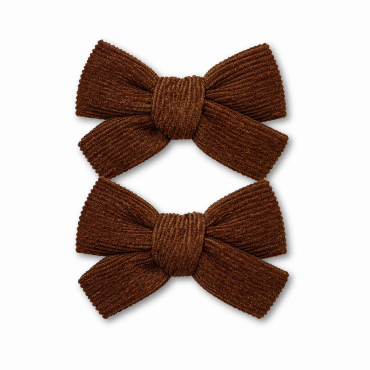 Brown Corduroy |  Pigtail Hair Bows