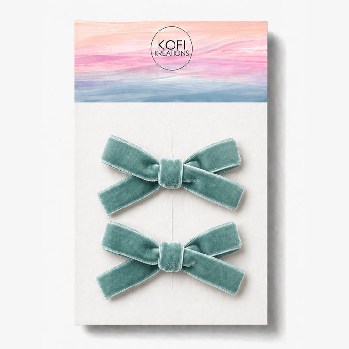 Small Velvet | Pigtail Hair Bows