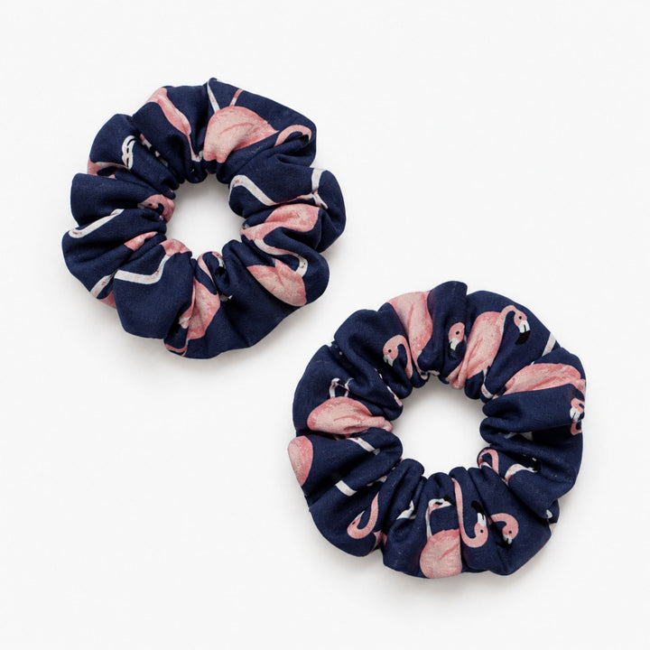 Blue Flamingo | Chiffon Scrunchie
