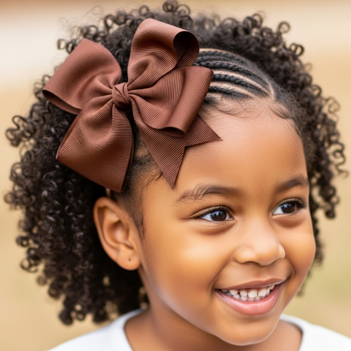 Brown | Grosgrain Ribbon Hair Bow