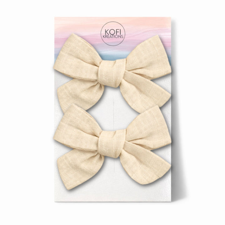 Cream | Pigtail Hair Bows