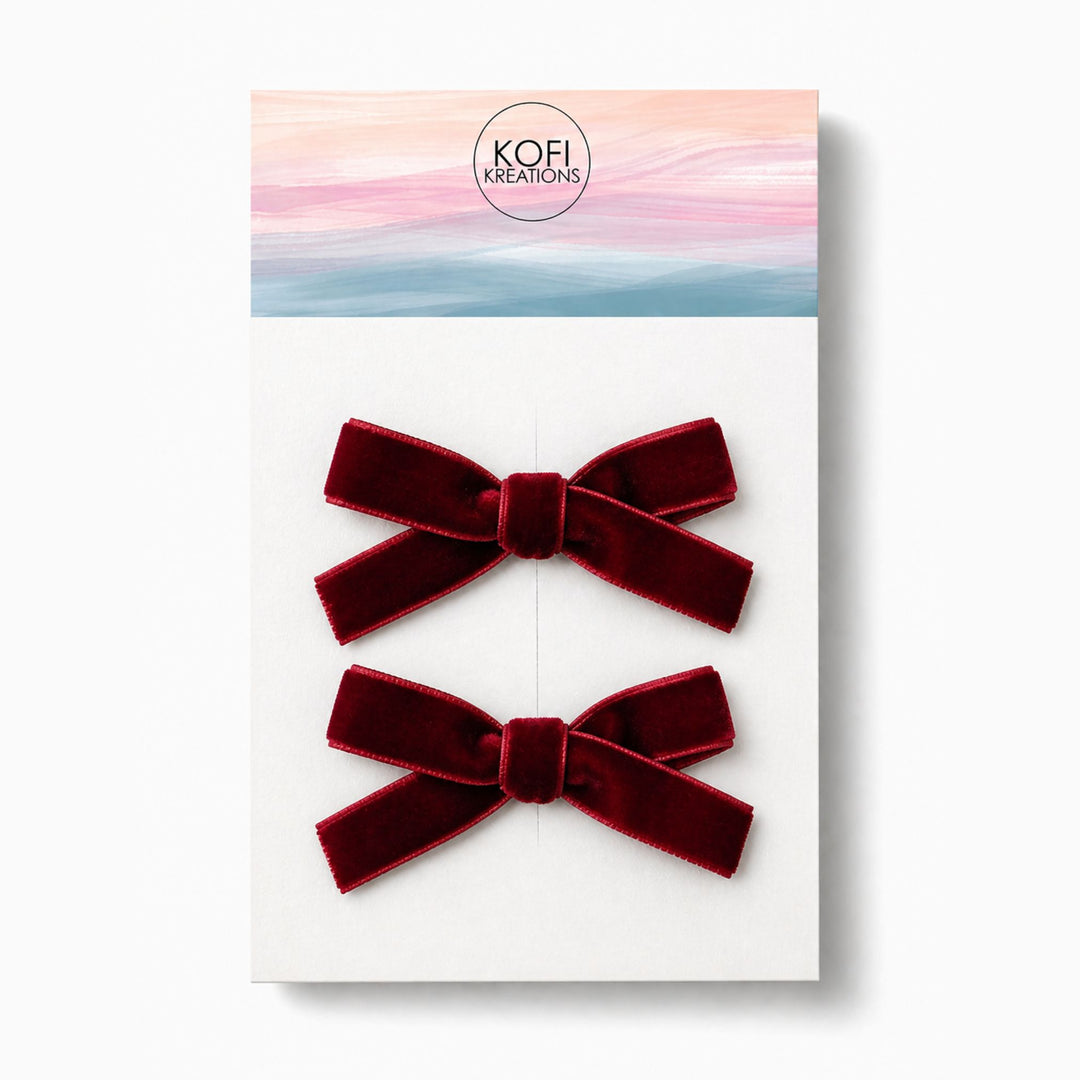 Small Velvet | Pigtail Hair Bows