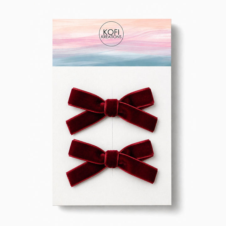 Small Velvet | Pigtail Hair Bows