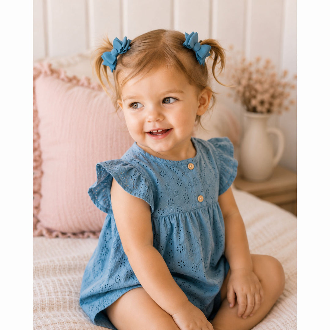 Ella Turquoise | Faux Leather Hair Bow