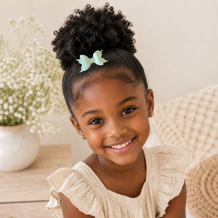 Ella Mint Green | Faux Leather Hair Bow