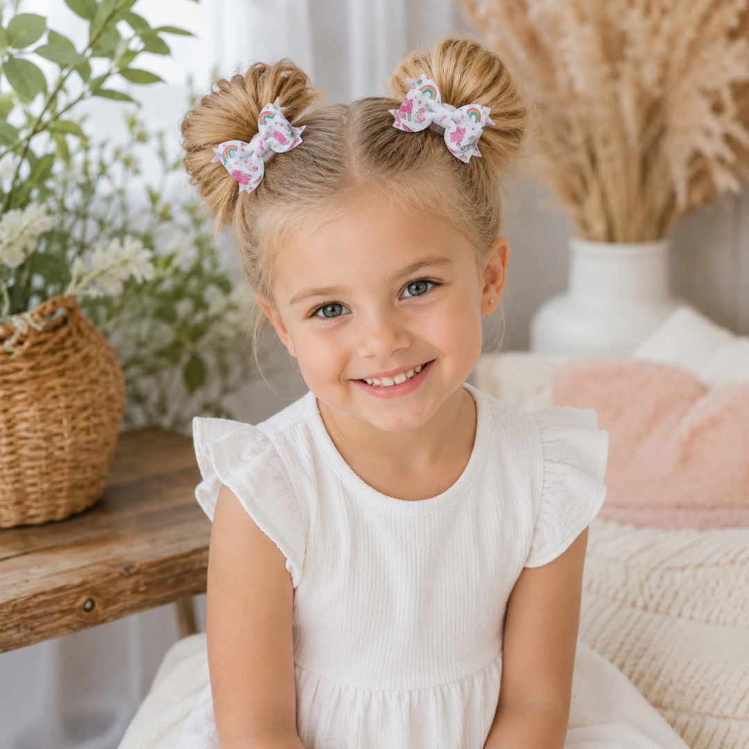 Ella Pink Unicorn | Faux Leather Hair Bow