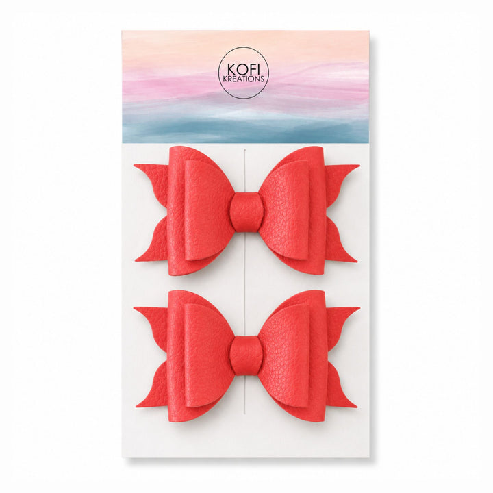 Ella Scarlet | Faux Leather Hair Bow