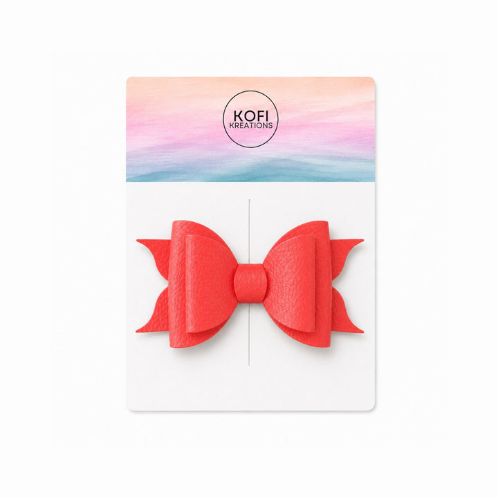 Ella Scarlet | Faux Leather Hair Bow