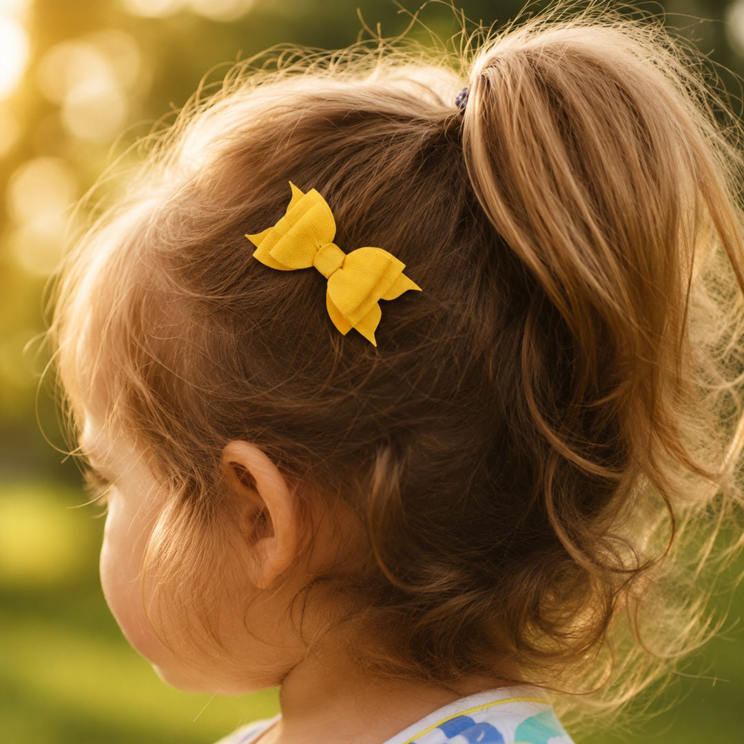 Ella Yellow | Faux Leather Hair Bow