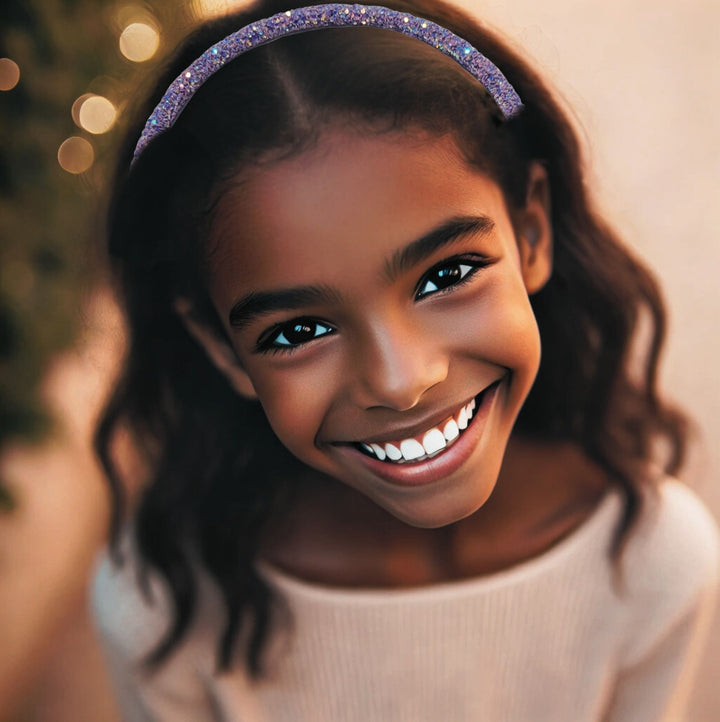 White & Blue Specks | Glitter Headband