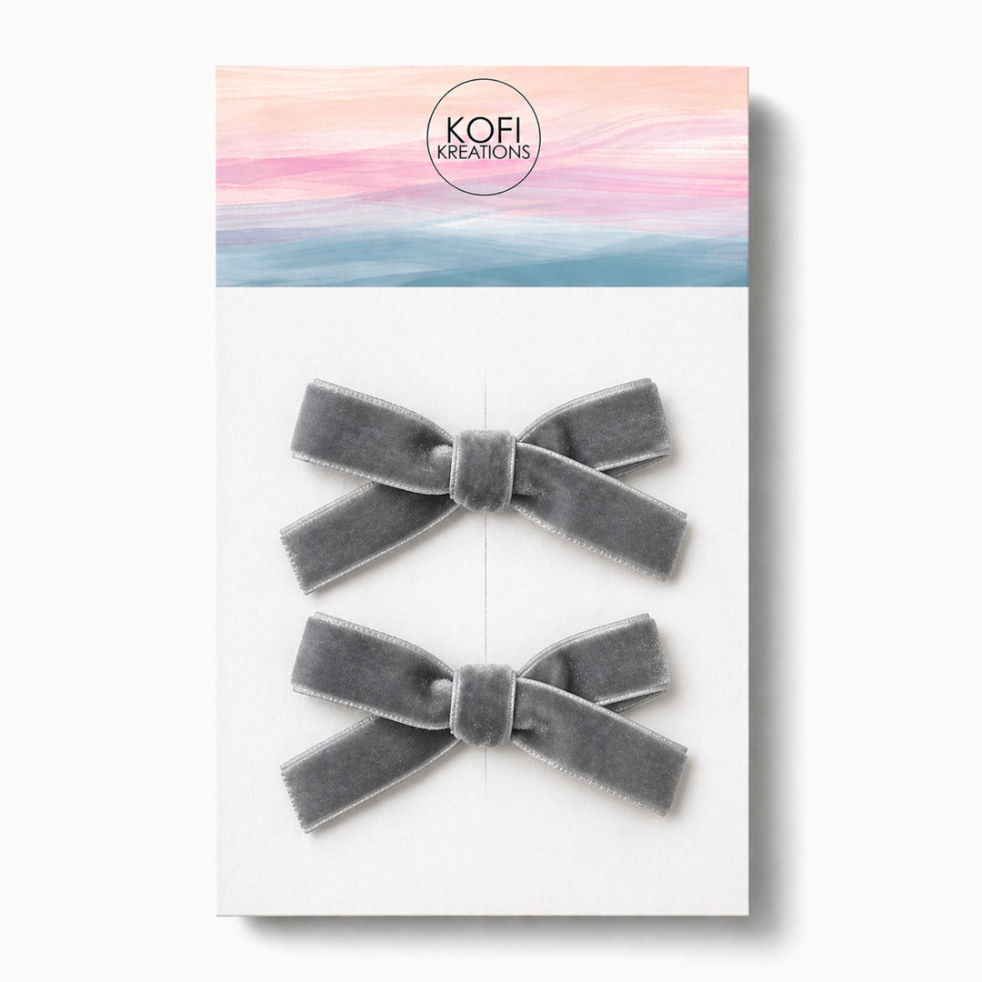 Small Velvet | Pigtail Hair Bows