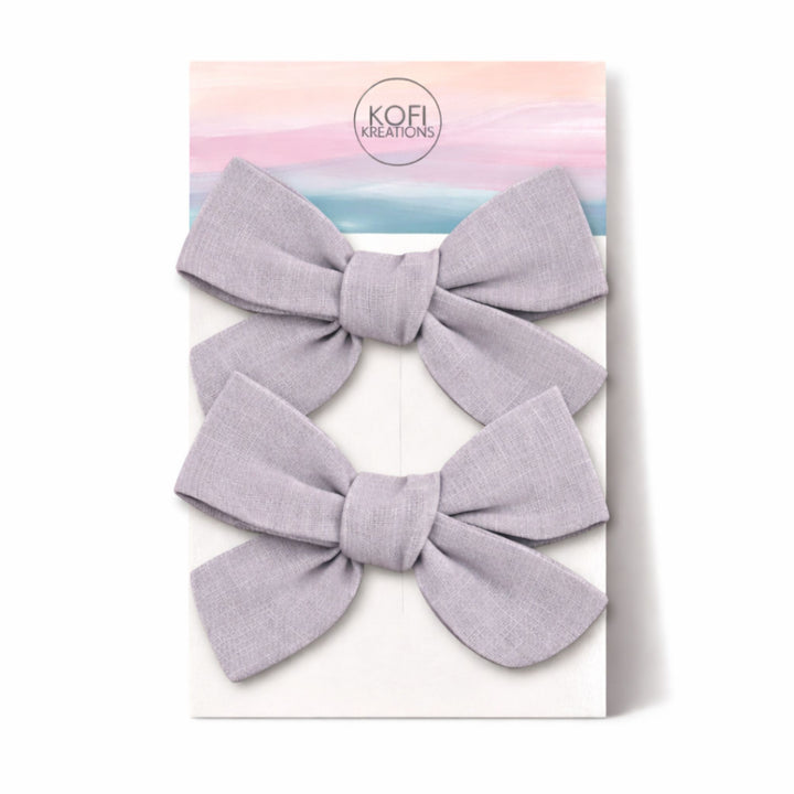 Gray  | Pigtail Hair Bows