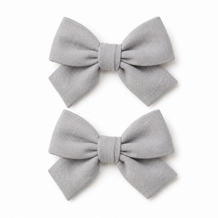 Gray  | Pigtail Hair Bows