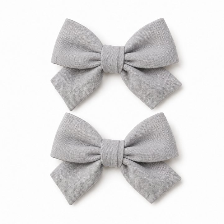Gray  | Pigtail Hair Bows