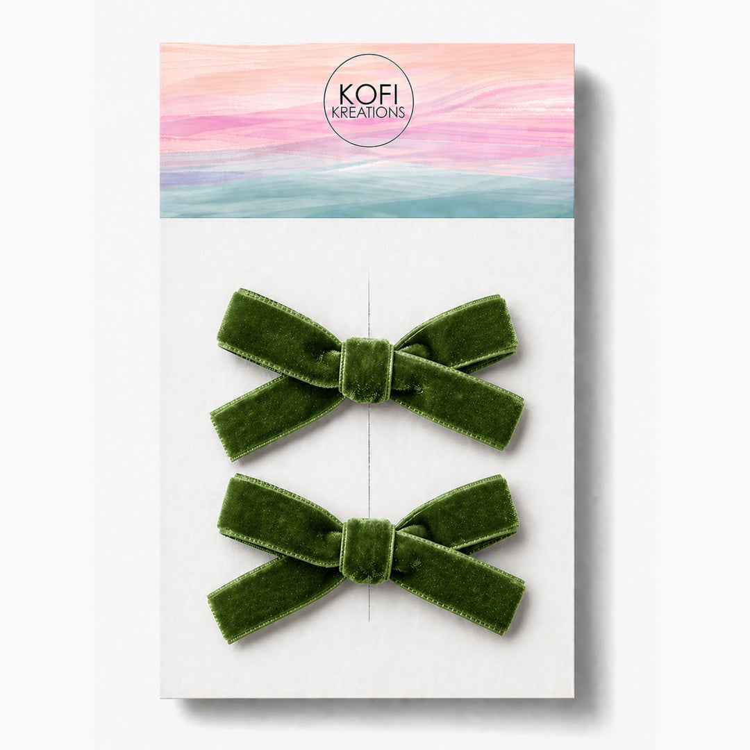 Small Velvet | Pigtail Hair Bows